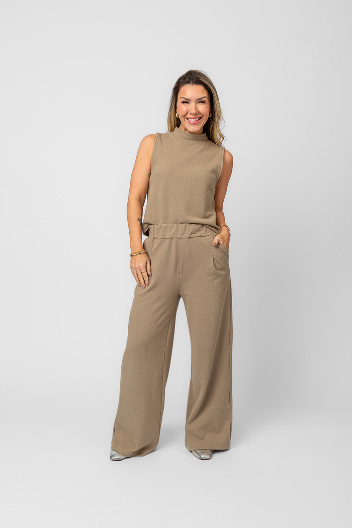 CONJUNTO GOLA MILÃO CINZA EUCALIPTO