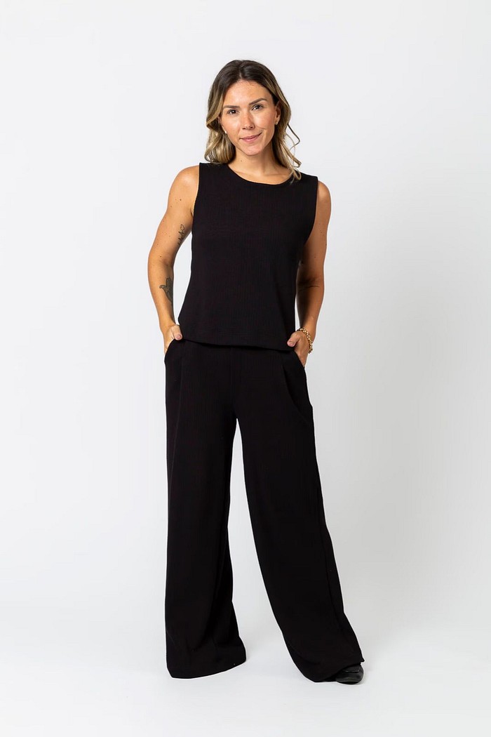 CONJUNTO PANNA PRETO BLUSA + CALÇA