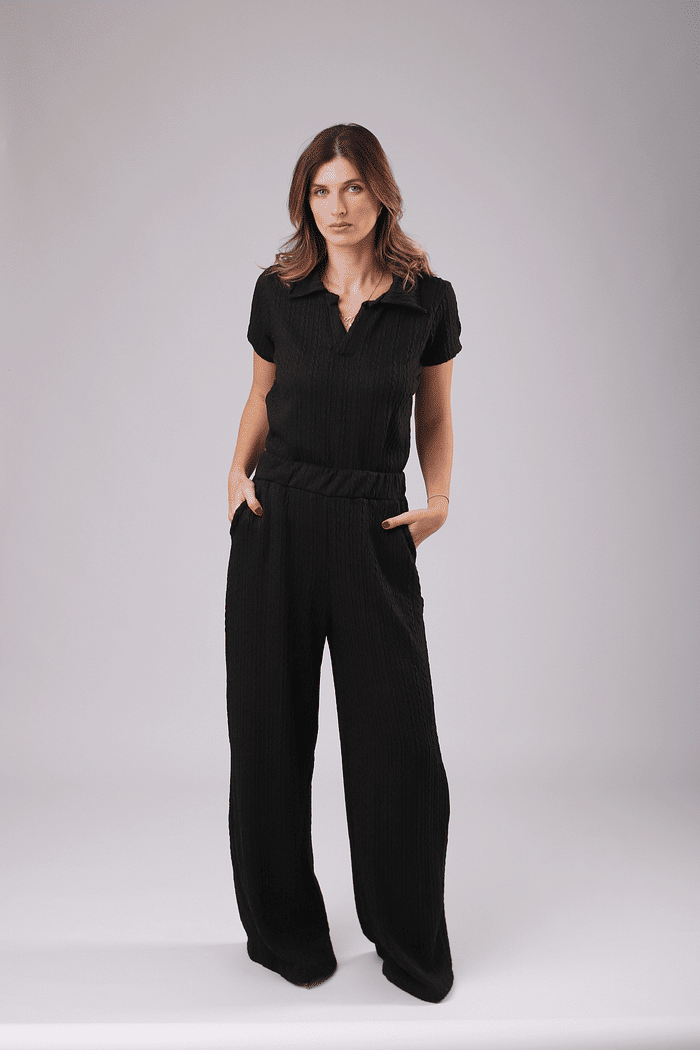 CONJUNTO POLO TRAMA PRETO