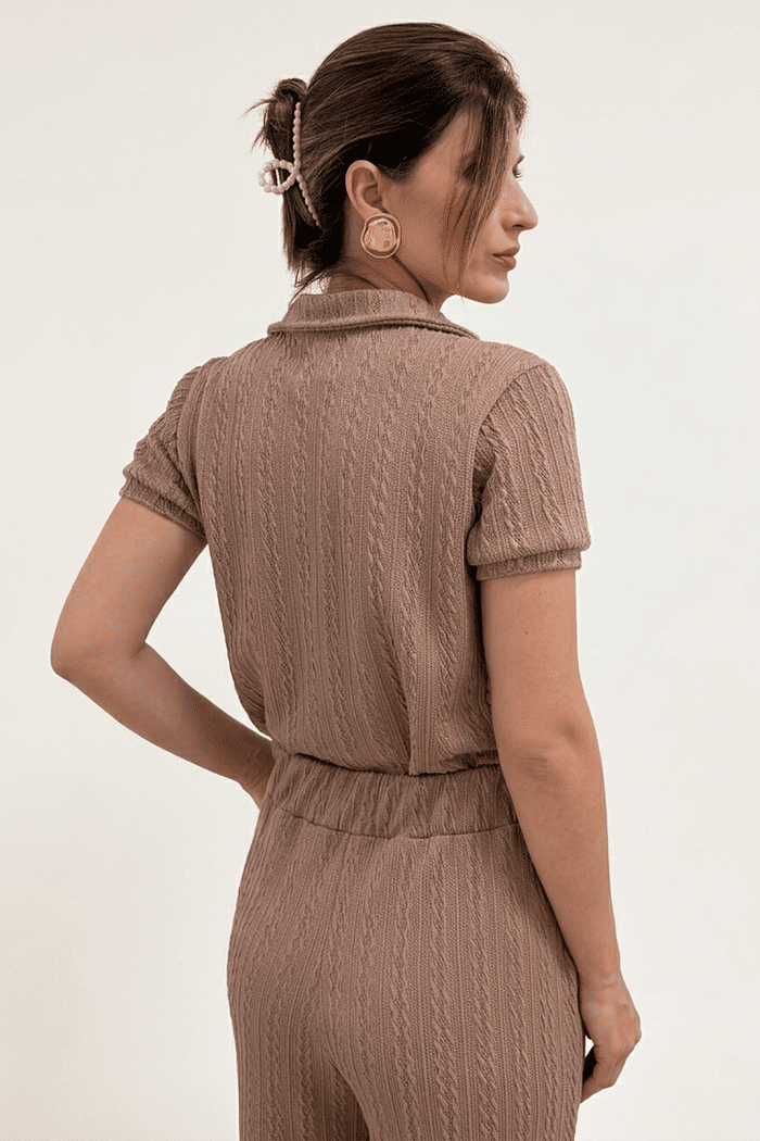 BLUSA POLO TRAMA NUDE