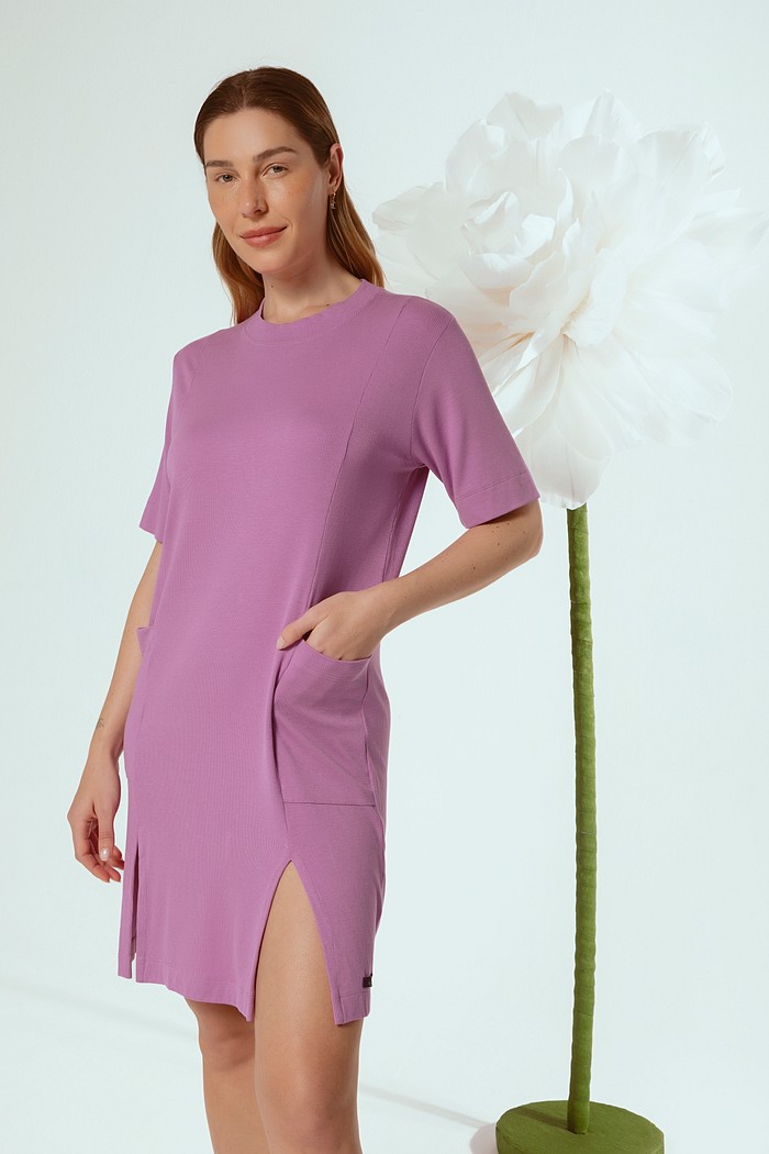 Camisola estilo camiseta de viscose com elastano