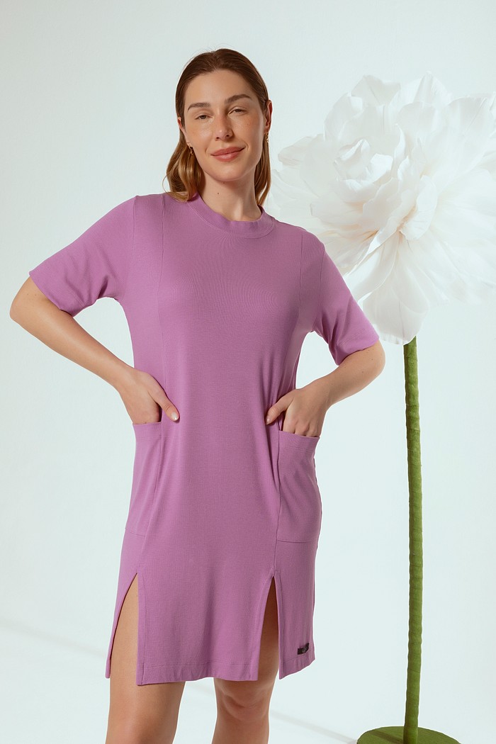 Camisola estilo camiseta de viscose com elastano