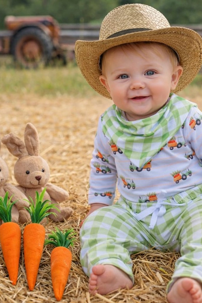 Calça Xadrez Verde + Body e Bandana Estampado