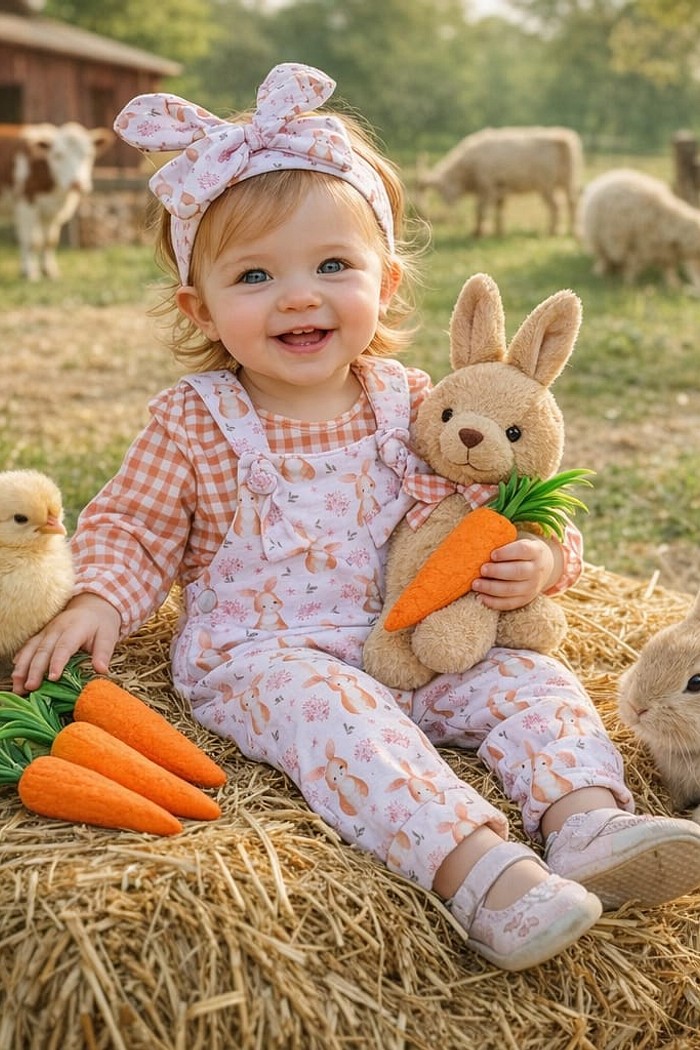 Camiseta  Xadrez Marrom + Jardineira