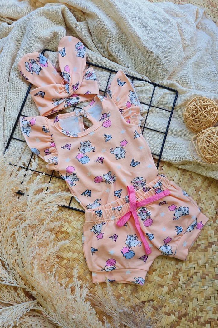 Body Frufru MC + Shorts + Laço