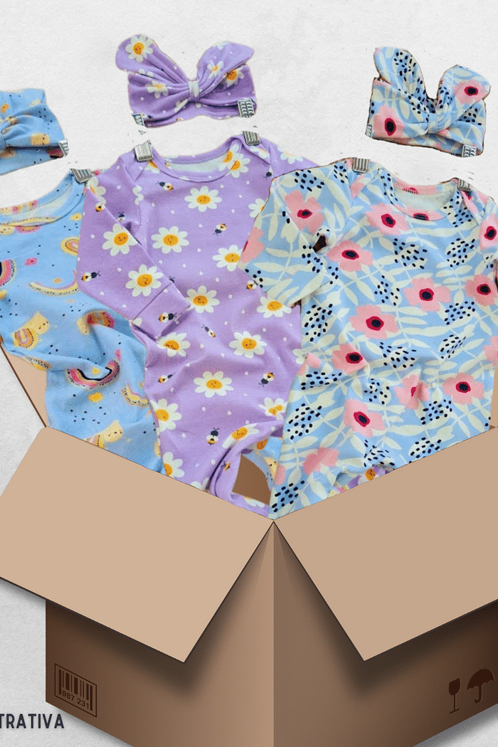 Kit 3 Macacão de Pressão Fem - Tam 3