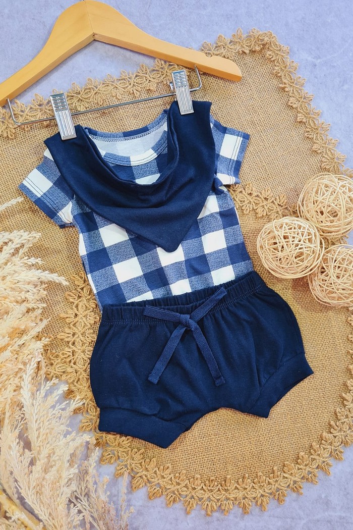 Shorts Marinho + Bandana Marinho + Body