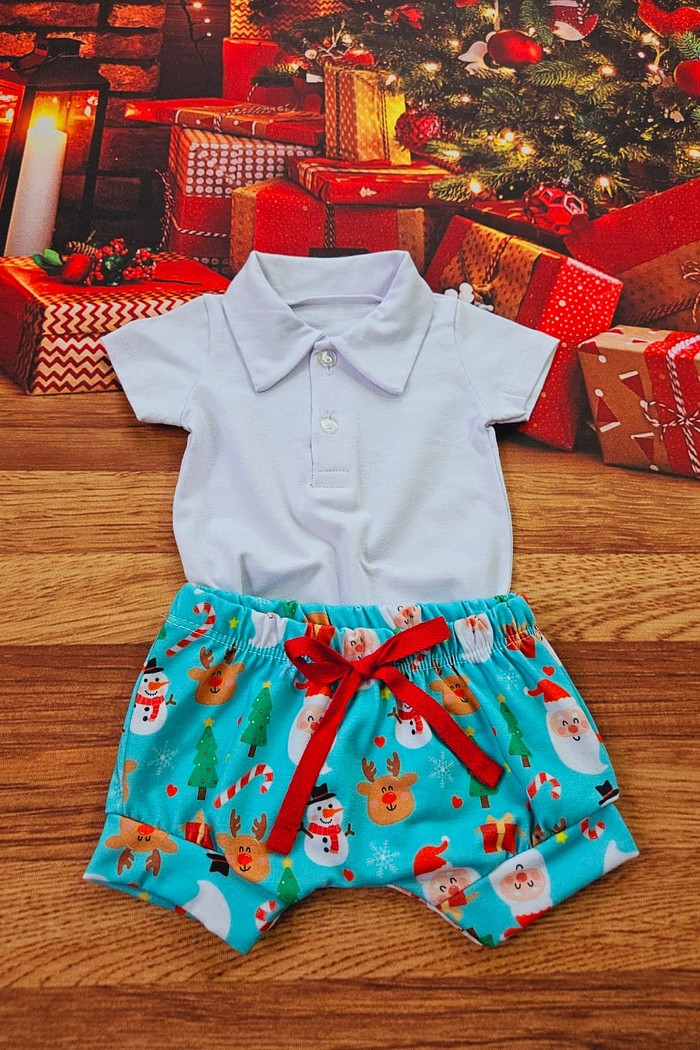 Body Polo MC Branco + Shorts