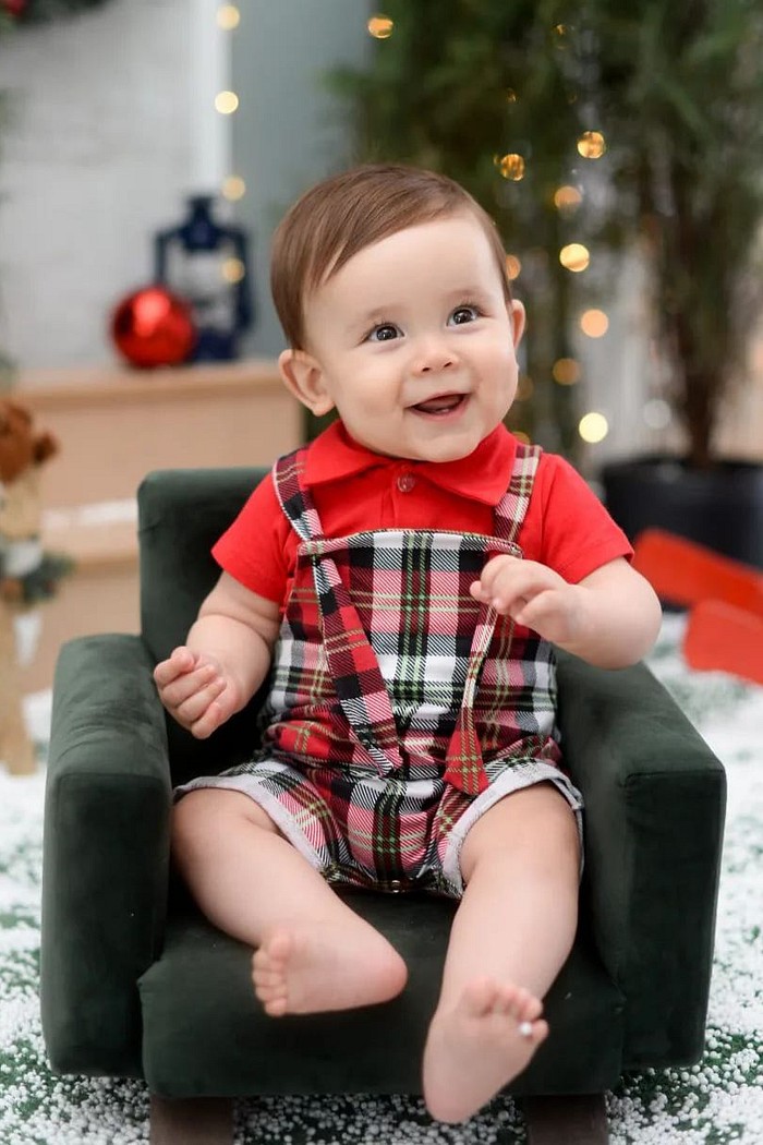 Body Polo MC Vermelho + Jardineira