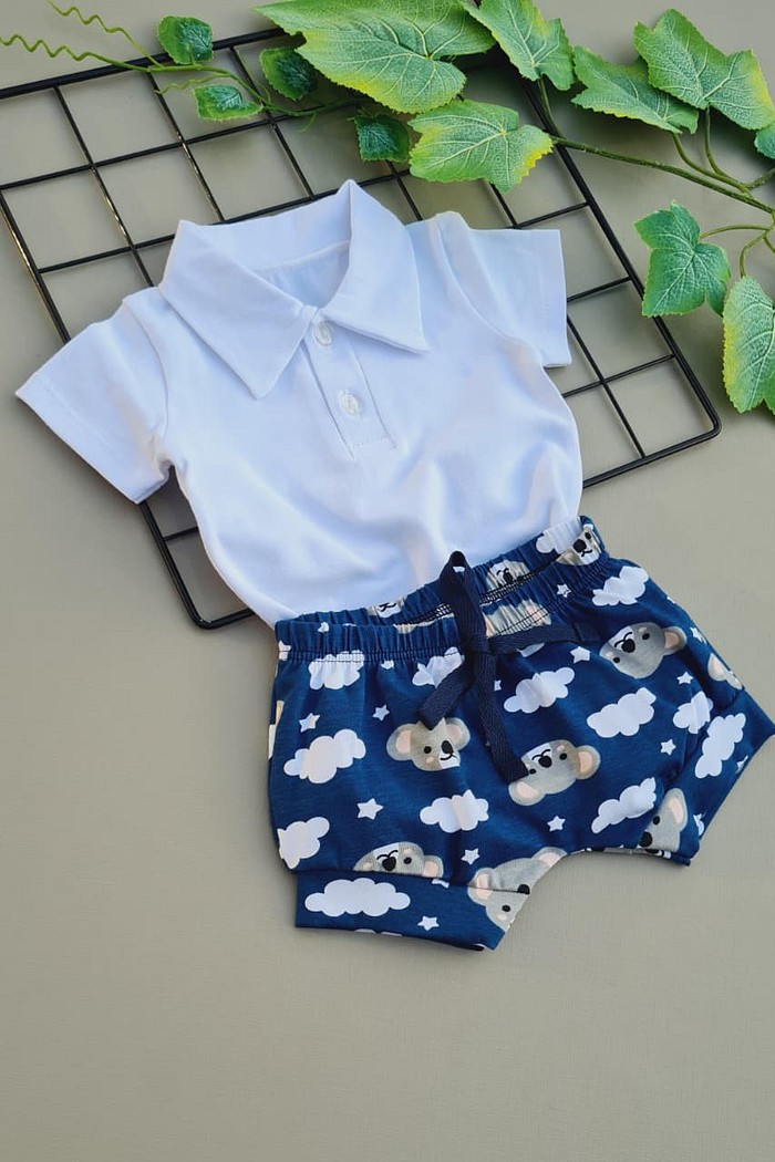 Body Polo MC Branco + Shorts