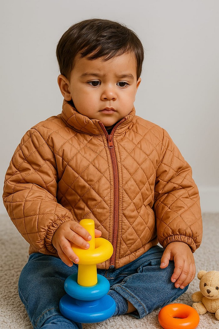 Jaqueta Puffer Peluciada Sem Capuz