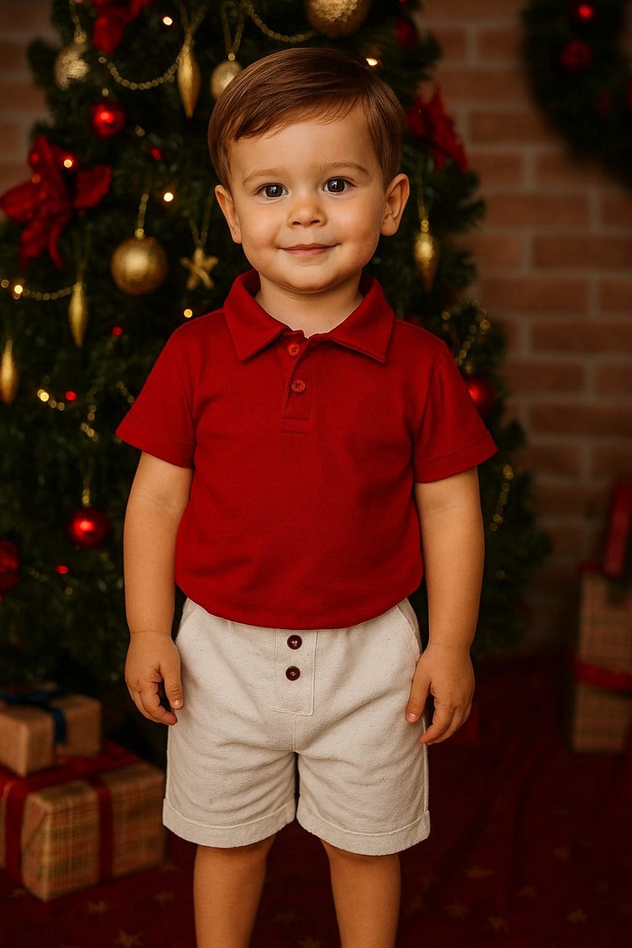 Shorts Linho + Camiseta Polo MC