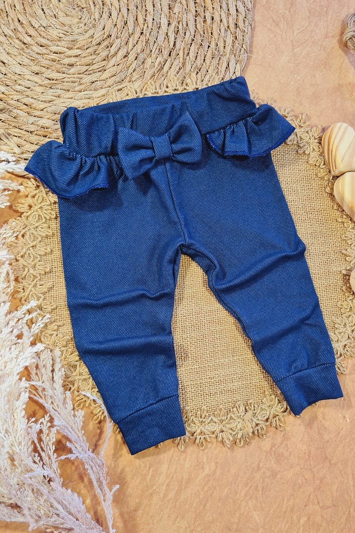 Calça Molecotton Jeans Frufru Laço
