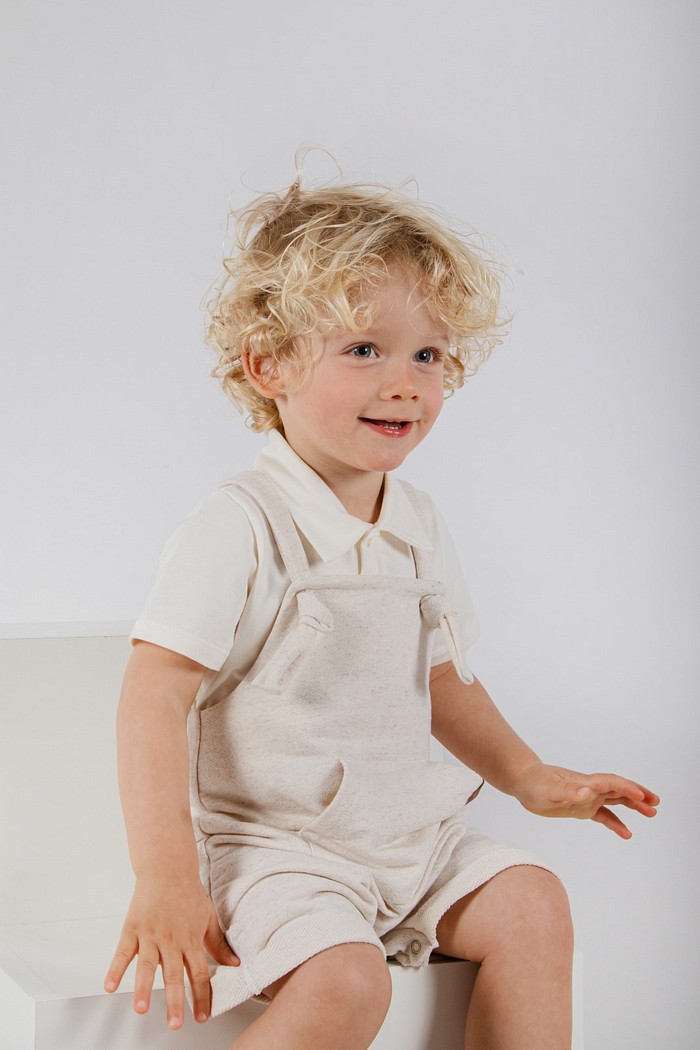 Jardineira Linho Verão +  Camiseta Polo MC