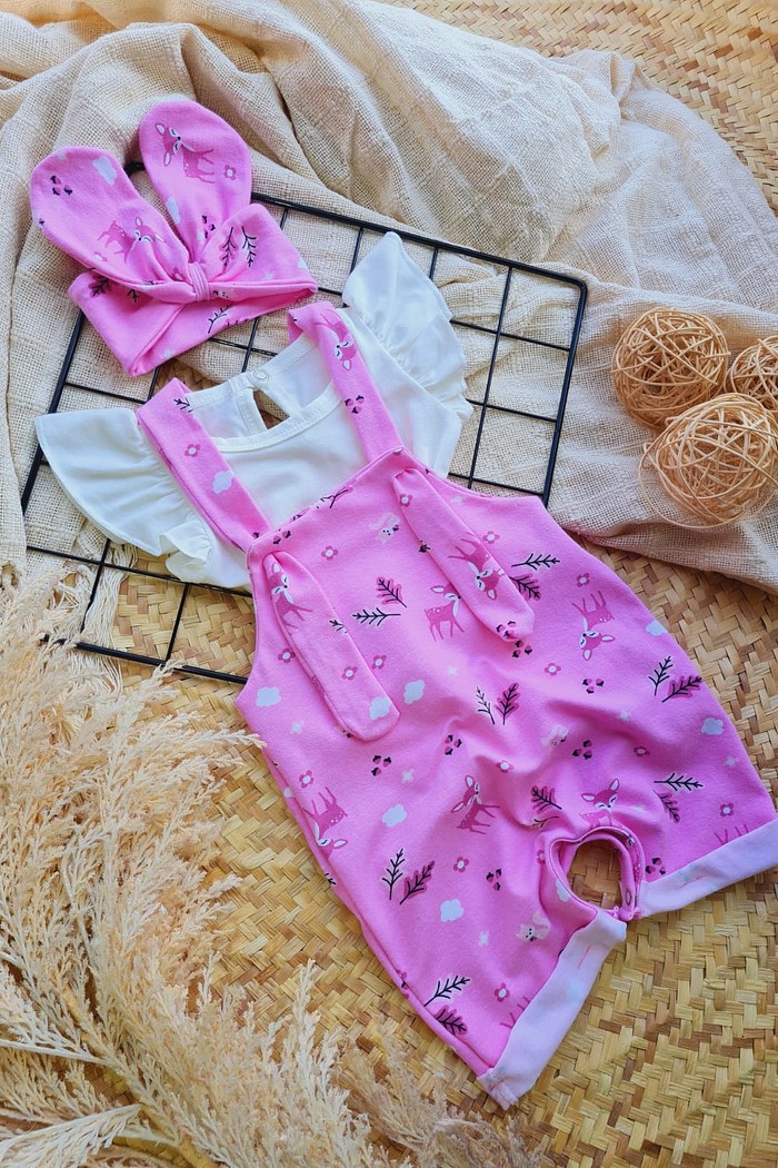 Body Frufru MC Off + Jardineira + Laço