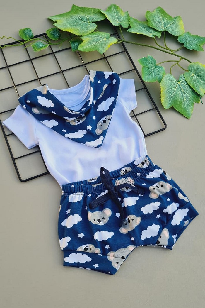 Body MC Branco + Shorts + Bandana