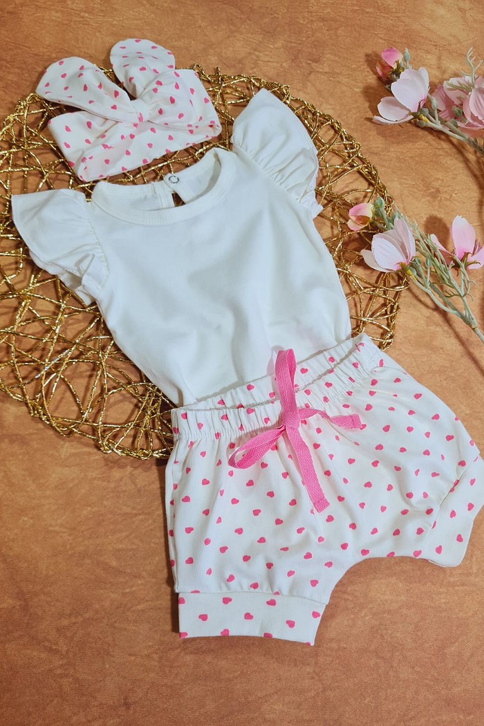 Body Frufru MC Off + Shorts + Laço