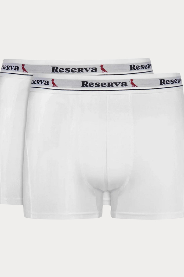 Kit 2 Cuecas Boxer Basica Reserva Branca