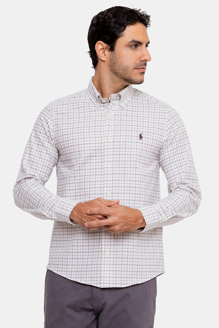 Camisa Ralph Lauren Xadrez Off White