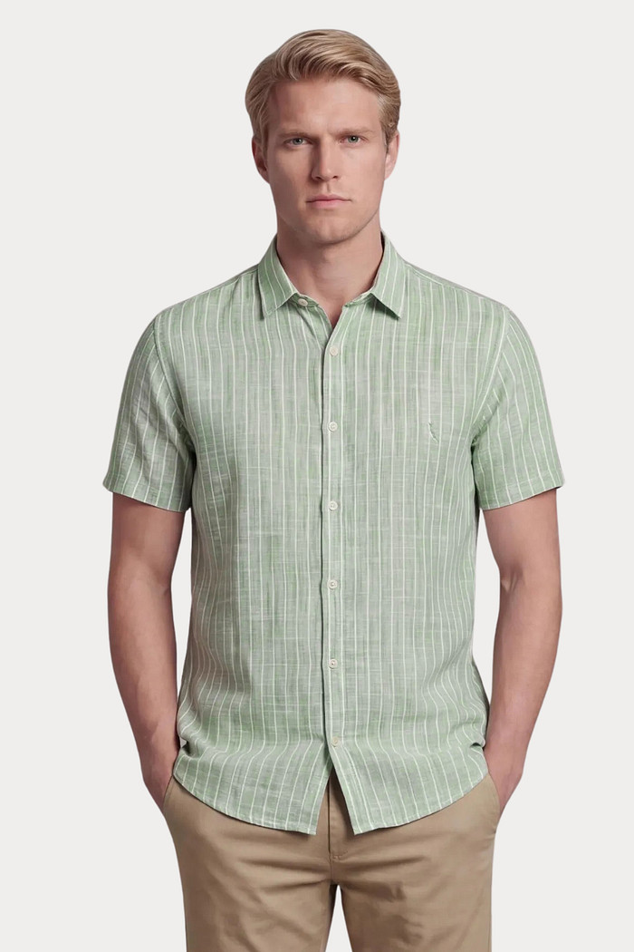 Camisa Reserva Manga Curta Linho Sun Verde Pistache