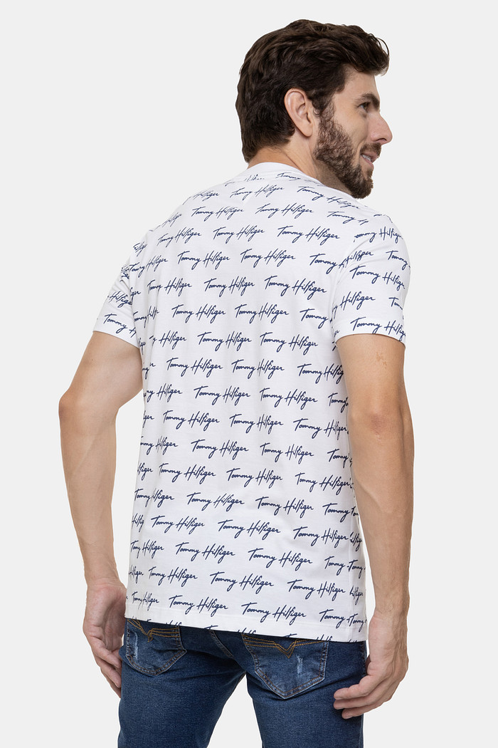 Camiseta Tommy Hilfiger Lettering Print Branca