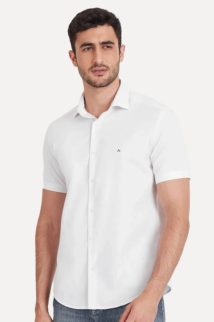 Camisa Aramis Manga Curta Tricoline Stretch Branca