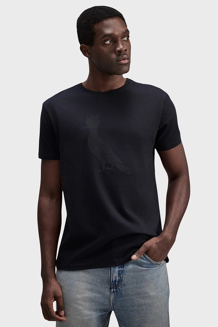 Camiseta Masculina Reserva Estampada Pica Pau Linhas Preto