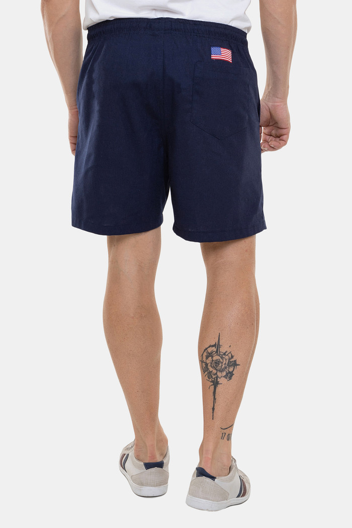 Short Ralph Lauren Linho Azul Marinho