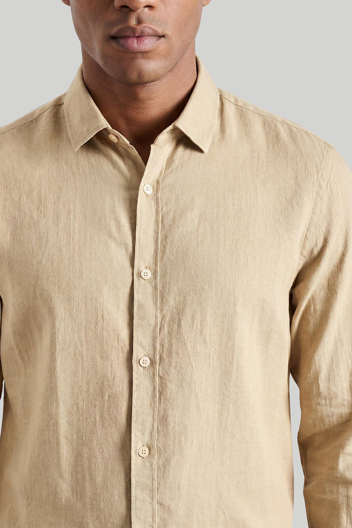 amisa Reserva ML Masculina Regular Como Linho Mescla Khaki Aproximada