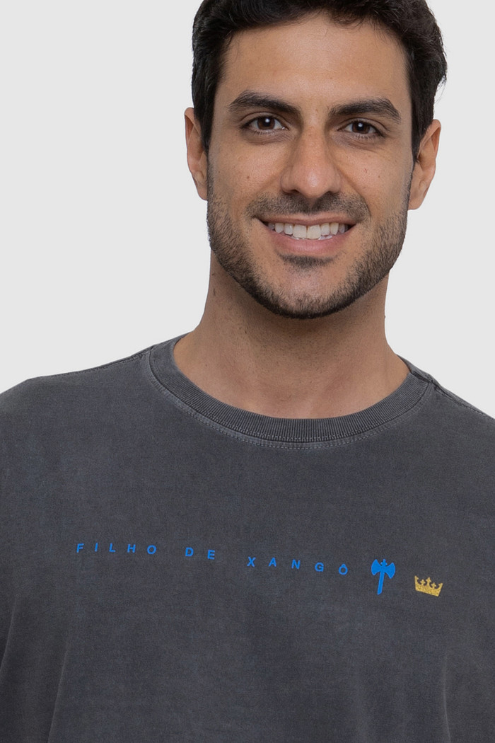 Camiseta Osklen Masculina Stone Vintage Orixás Xangô Cinza