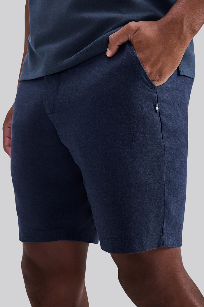 Bermuda Reserva Masculina Casual Linho Azul Marinho