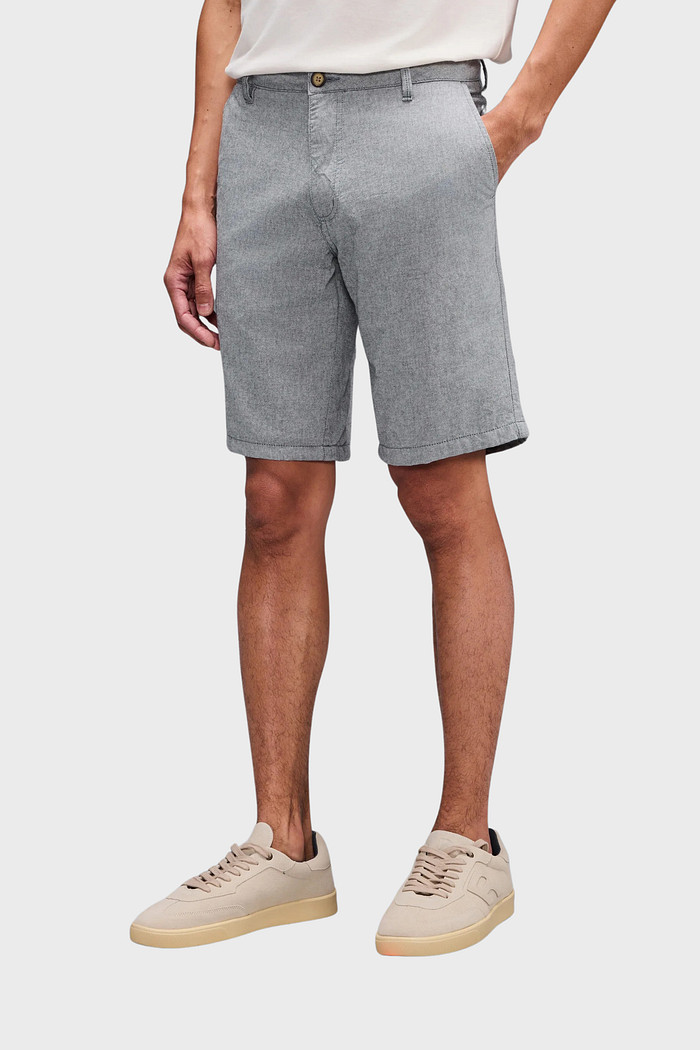 Bermuda Reserva Forro Meia Malha Oxford Marinho Mescla