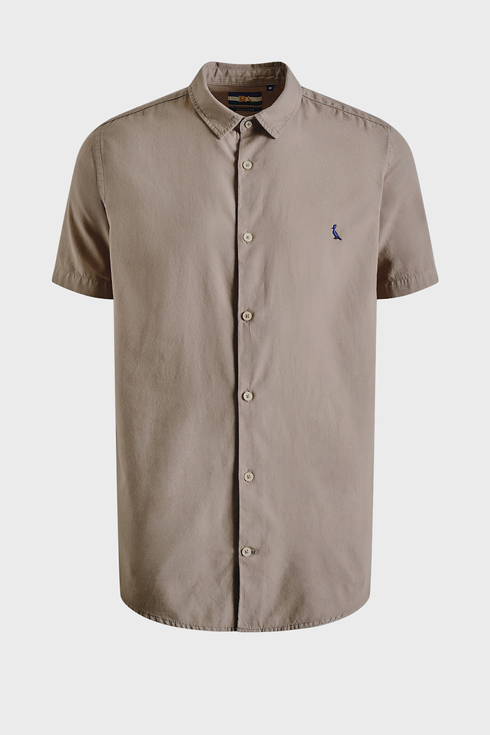 Camisa Reserva Manga Curta Nova Paraty Contraste Bege