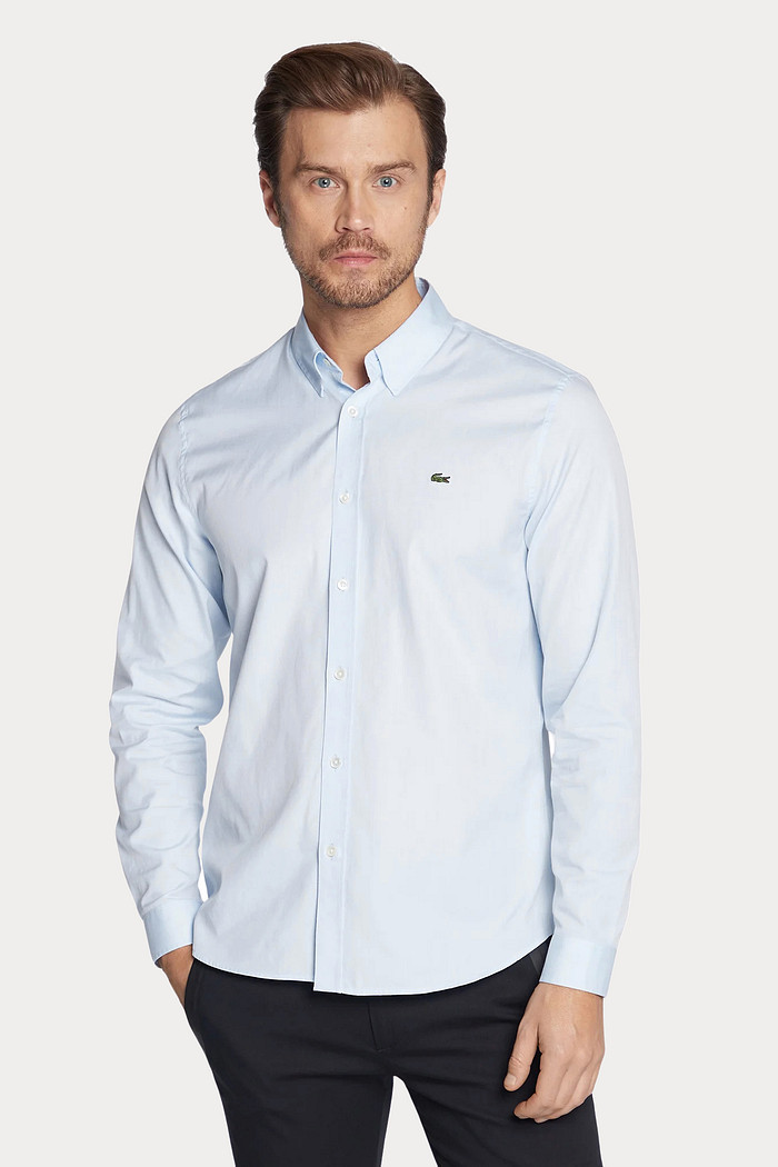 Camisa Lacoste Regular Oxford Azul Claro 