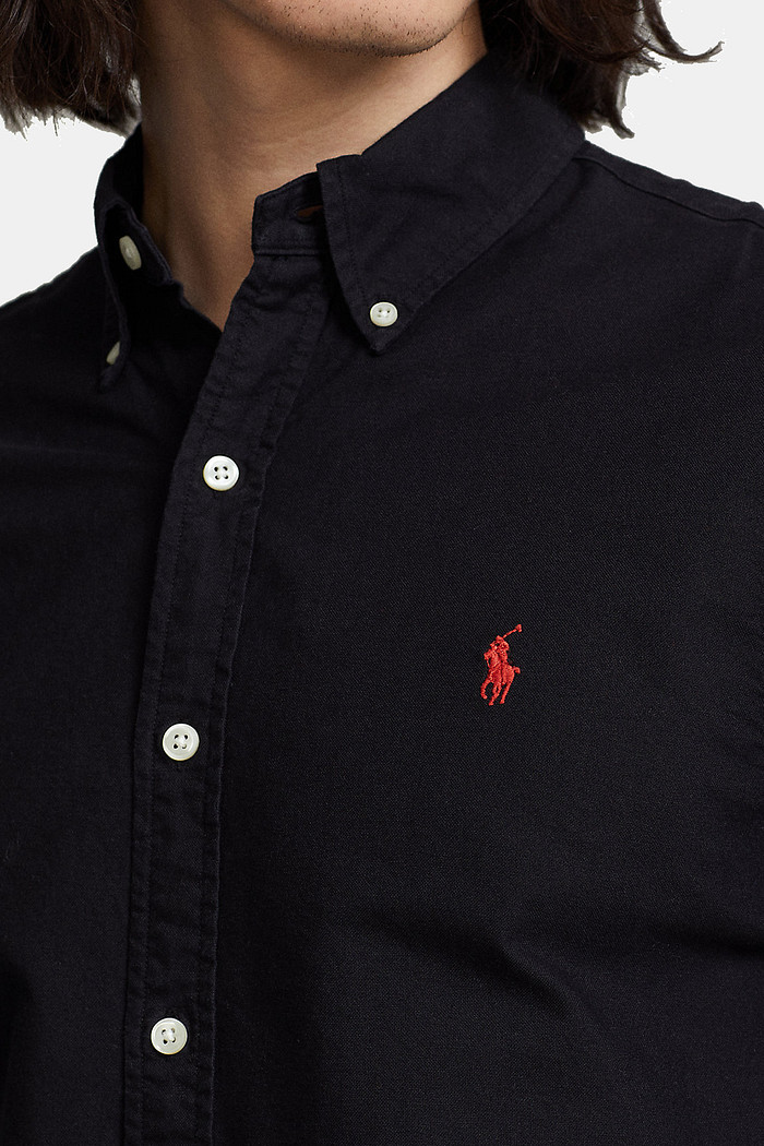 Camisa Ralph Lauren Custom Fit Sarja Red Icon Preta
