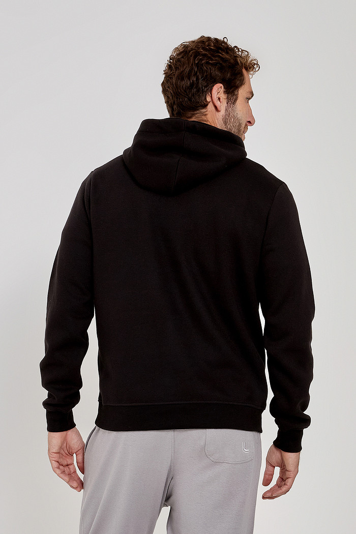 Blusa Moletom Diesel Masculina Hood Embroidery Preta Costas