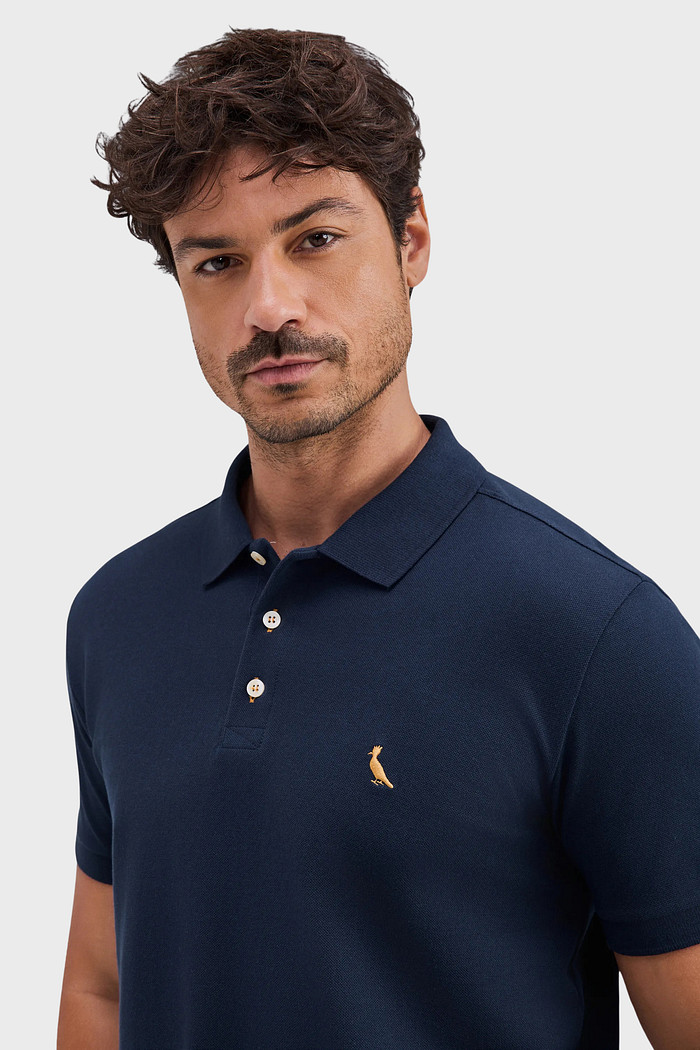 Camisa Polo Reserva Piquet Basica Azul Marinho