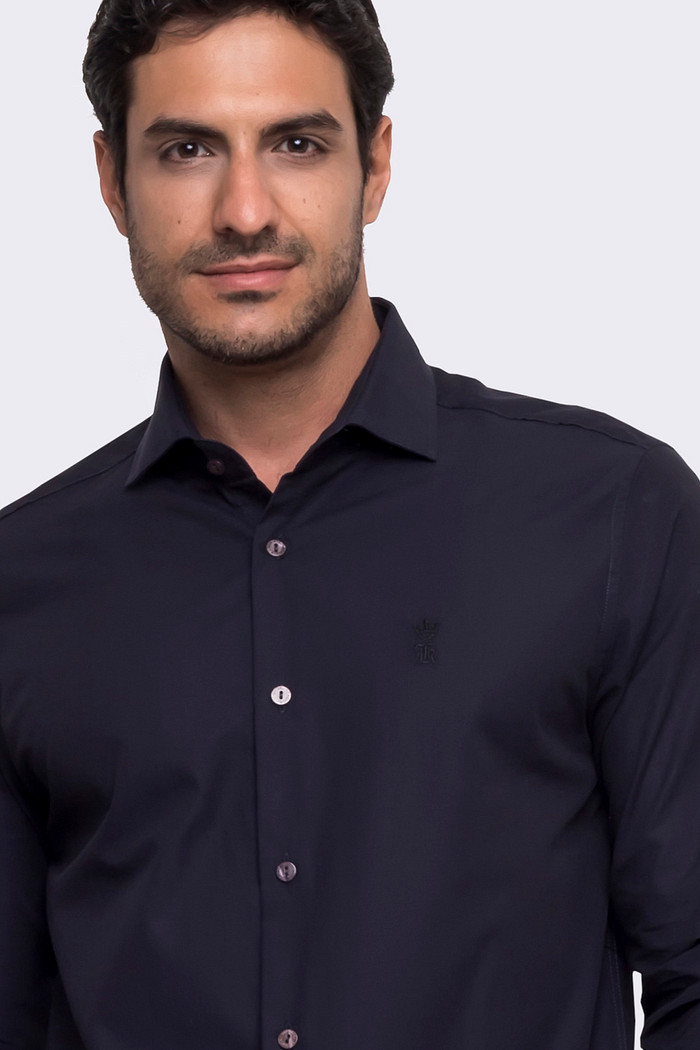 Camisa Sergio K Regular Fit Casual Tricoline Preta