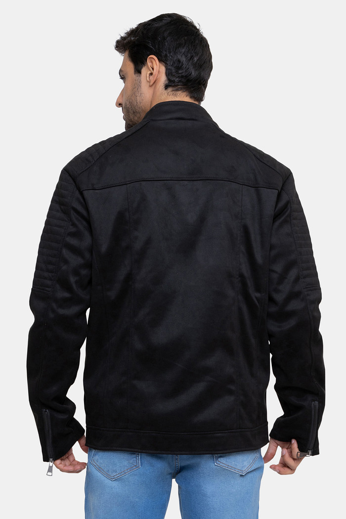 Jaqueta Ralph Lauren Masculina Biker Suede Red Icon Preta