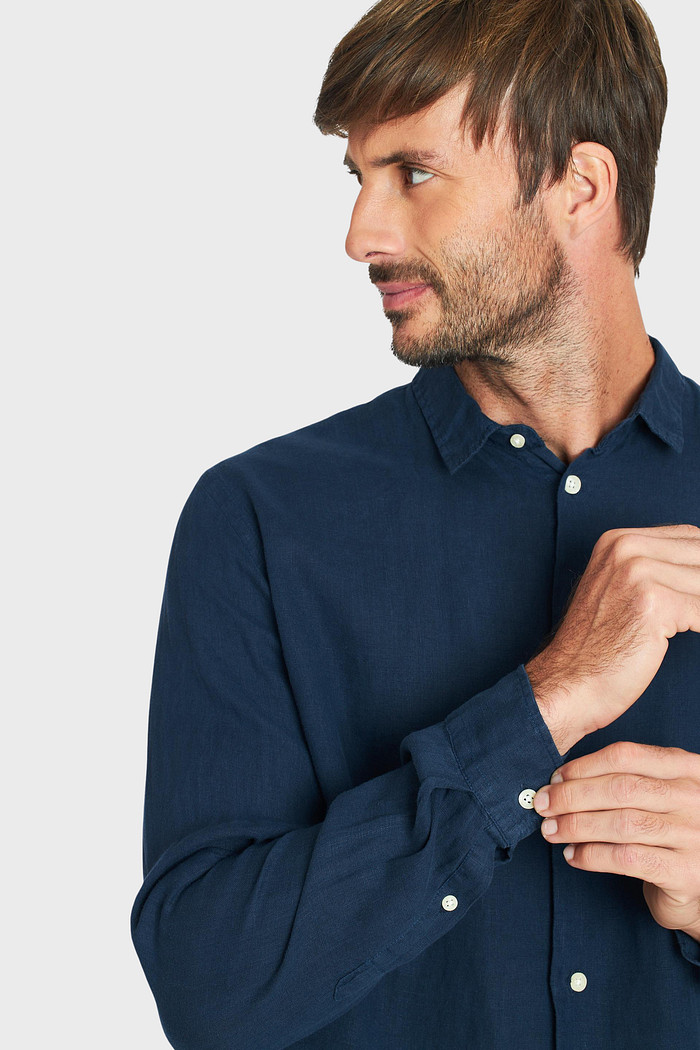Camisa Reserva Linho Básico Azul Marinho