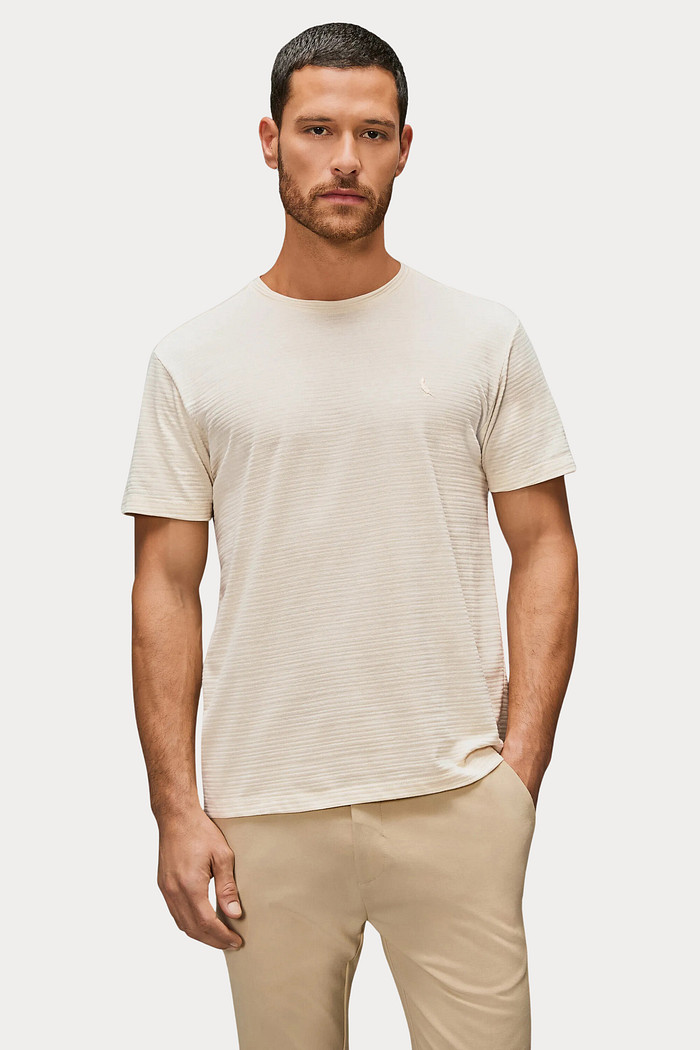 Camiseta Reserva Texturada Regular Bristol Areia