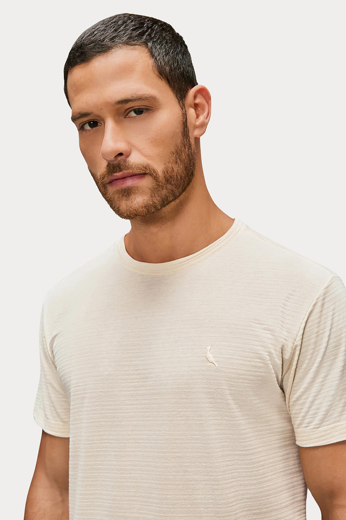 Camiseta Reserva Texturada Regular Bristol Areia