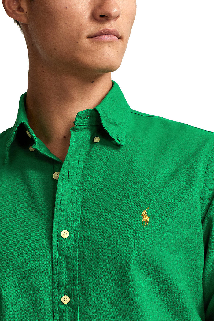 Camisa Ralph Lauren Custom Fit Sarja Golden Icon Verde