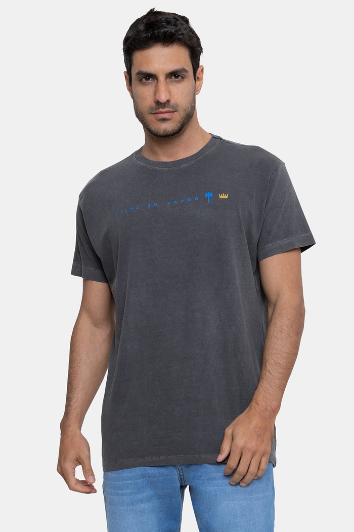 Camiseta Osklen Masculina Stone Vintage Orixás Xangô Cinza