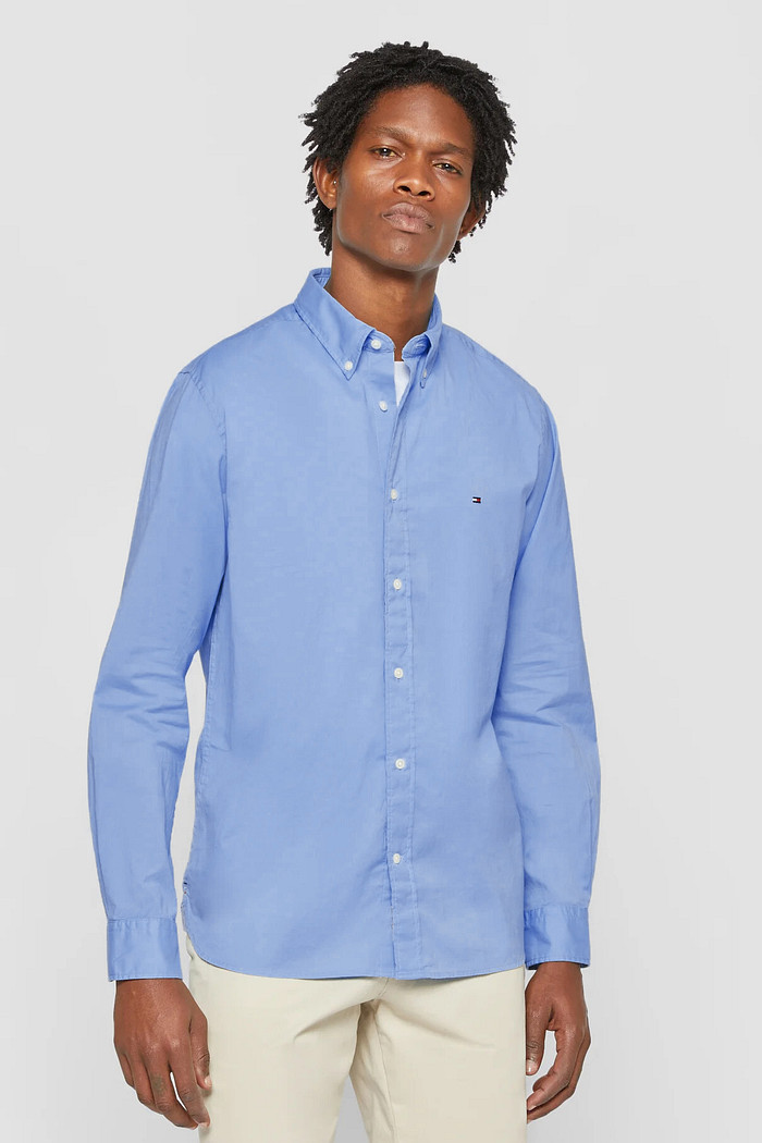 Camisa Tommy Hilfiger Regular Fit Cotton Oxford Azul Céu
