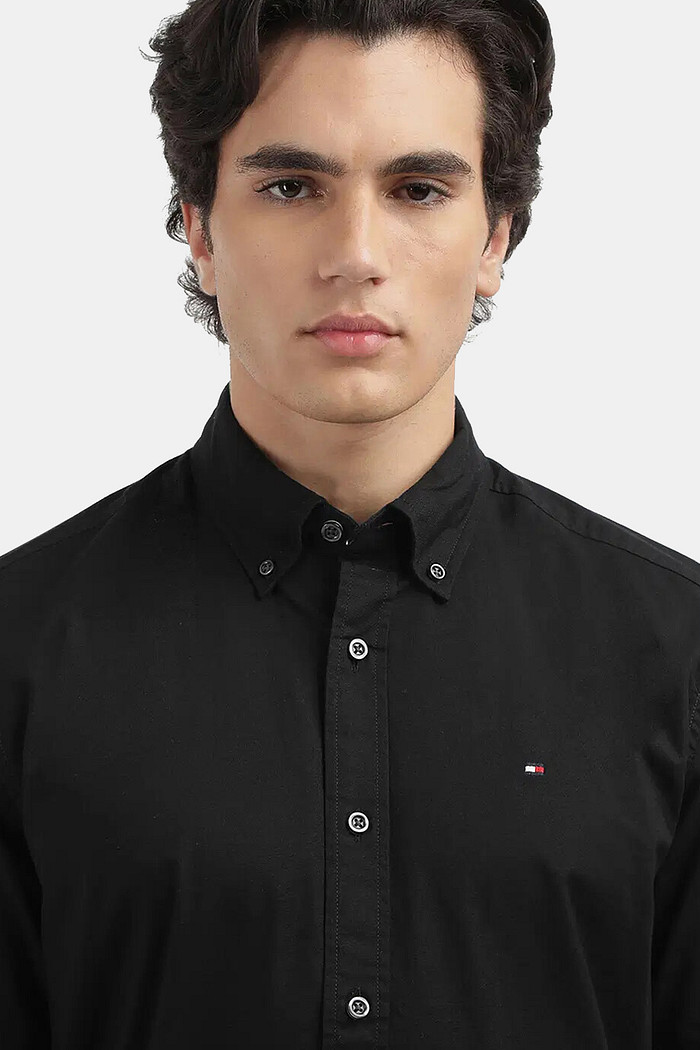Camisa Tommy Hilfiger Regular Fit Cotton Oxford Preta
