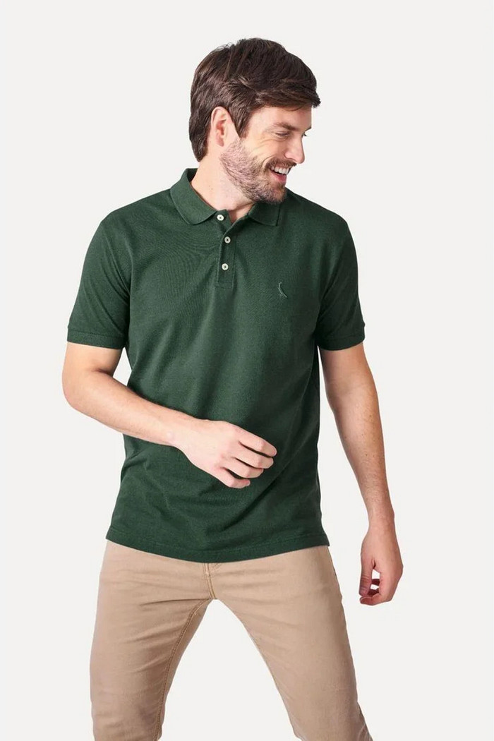 Camisa Polo Reserva Piquet Clássica Verde Floresta