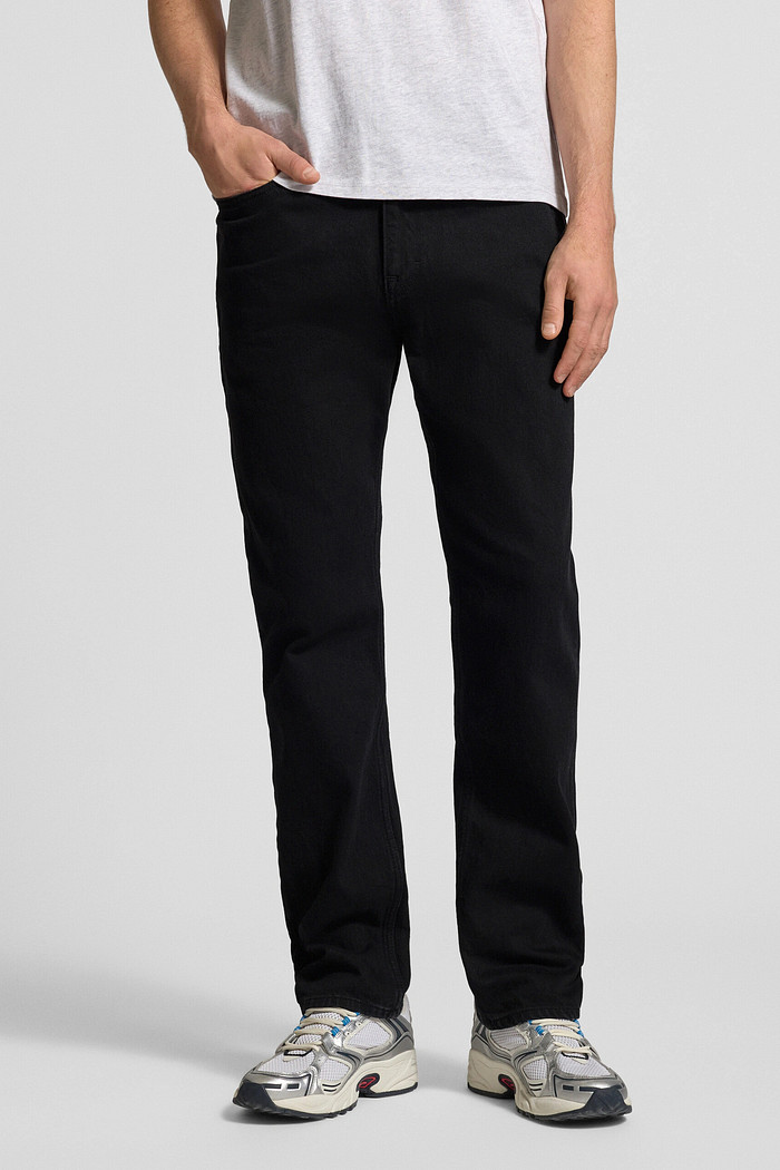 Calça Tommy Jeans Masculina Otis Regular Straight Preta Frente