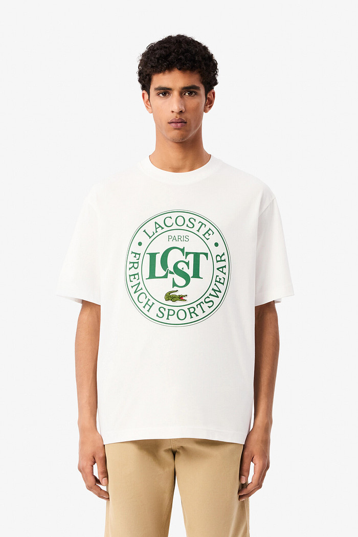 Camiseta Lacoste Classic Fit Paris French Sportswear Branca