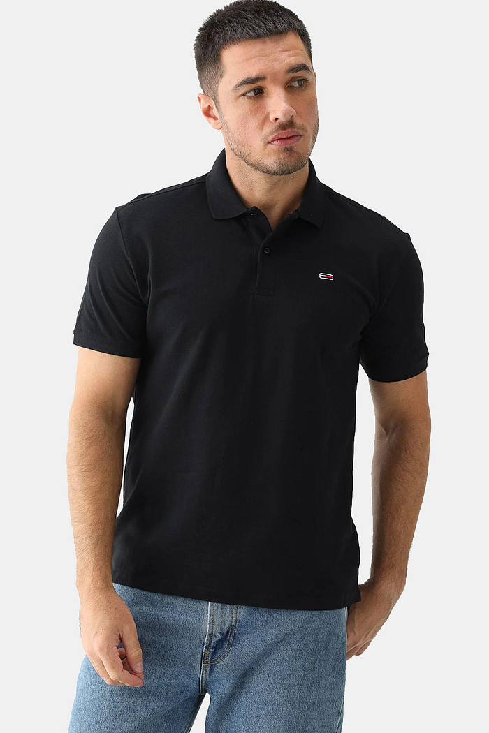 Camisa Polo Tommy Jeans Masculina Classica Slim Preta